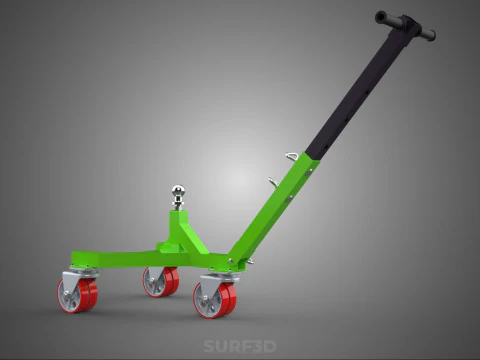 BOAT TROLLEY TRAILER CART DOLLY JACK BALL HITCH WHEEL MOVER TOW 3D Model