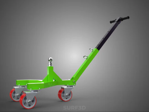 BOAT TROLLEY TRAILER CART DOLLY JACK BALL HITCH WHEEL MOVER TOW 3D Model