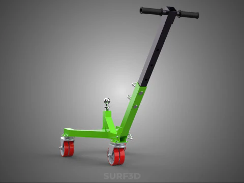 BOAT TROLLEY TRAILER CART DOLLY JACK BALL HITCH WHEEL MOVER TOW 3D Model