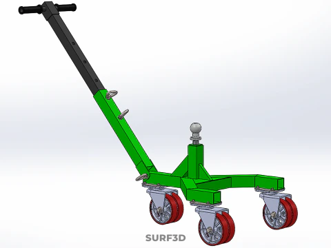 BOAT TROLLEY TRAILER CART DOLLY JACK BALL HITCH WHEEL MOVER TOW 3D Model