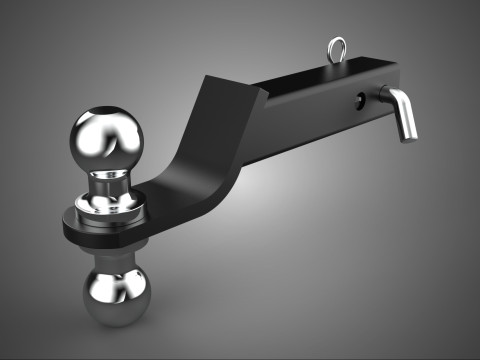 RICEVITORE CON DOPPIO ATTACCO A 2 SFERE PER RIMORCHIO CON GIUNTO DI CADUTA REVERSIBILE Modello 3D