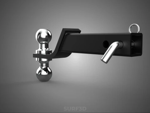 DUAL 2 BALL HITCH RECEIVER REVERSIBLE DROP JOINT TOWING TRAILER 3D Model