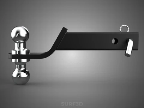 DUAL 2 BALL HITCH RECEIVER REVERSIBLE DROP JOINT TOWING TRAILER 3D Model