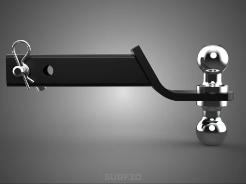 DUAL 2 BALL HITCH RECEIVER REVERSIBLE DROP JOINT TOWING TRAILER 3D Model