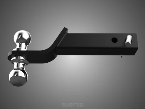 DUAL 2 BALL HITCH RECEIVER REVERSIBLE DROP JOINT TOWING TRAILER 3D Model