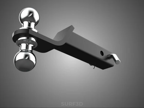 DUAL 2 BALL HITCH RECEIVER REVERSIBLE DROP JOINT TOWING TRAILER 3D Model