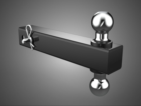 TRAILER PENARIK DROP TERBALIK PENERIMA GUNUNGAN BOLA GANDA Model 3D