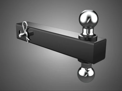 ダブルボールヒッチマウントレシーバーリバーシブルドロップ牽引トレーラー 3Dモデル