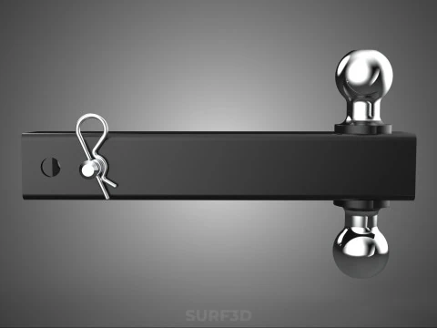 RECEPTOR DE MONTAJE DE ENGANCHE DE DOBLE BOLA REMOLQUE DE REMOLQUE DE CA&Iacute;DA REVERSIBLE Modelo 3D