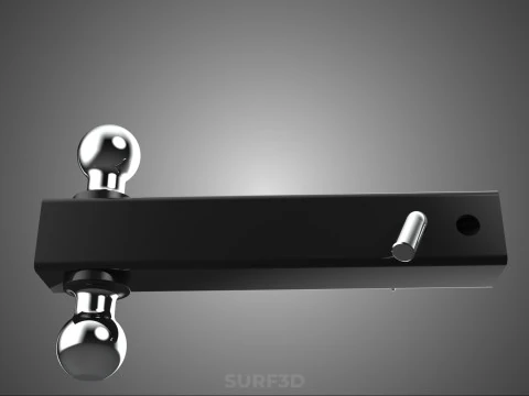 RECEPTOR DE MONTAJE DE ENGANCHE DE DOBLE BOLA REMOLQUE DE REMOLQUE DE CA&Iacute;DA REVERSIBLE Modelo 3D