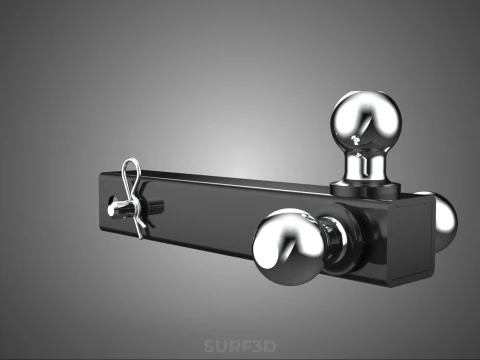 THREE 3 TRIPLE HITCH BALL MOUNT TRAILER SHANK RECEIVER TOWING 3D Model