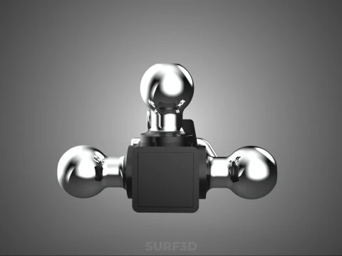 THREE 3 TRIPLE HITCH BALL MOUNT TRAILER SHANK RECEIVER TOWING 3D Model