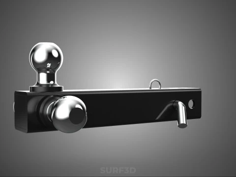 THREE 3 TRIPLE HITCH BALL MOUNT TRAILER SHANK RECEIVER TOWING 3D Model