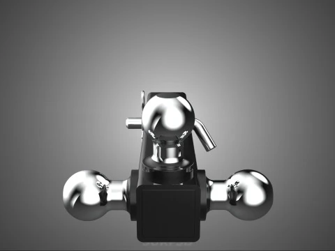 THREE 3 TRIPLE HITCH BALL MOUNT TRAILER SHANK RECEIVER TOWING 3D Model