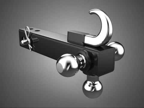 HOOK HITCH BALL MOUNT TRAILER SHANK RECEIVER DRAWBAR TOWING TOW 3D Model