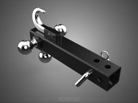 HOOK HITCH BALL MOUNT TRAILER SHANK RECEIVER DRAWBAR TOWING TOW 3D Model