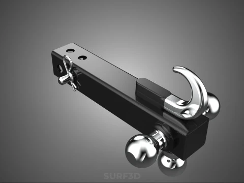 HOOK HITCH BALL MOUNT TRAILER SHANK RECEIVER DRAWBAR TOWING TOW 3D Model