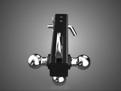 HOOK HITCH BALL MOUNT TRAILER SHANK RECEIVER DRAWBAR TOWING TOW 3D Model