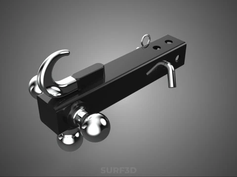 HOOK HITCH BALL MOUNT TRAILER SHANK RECEIVER DRAWBAR TOWING TOW 3D Model