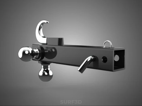 HOOK HITCH BALL MOUNT TRAILER SHANK RECEIVER DRAWBAR TOWING TOW 3D Model