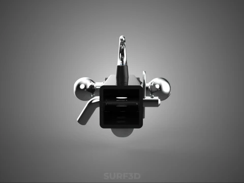 HOOK HITCH BALL MOUNT TRAILER SHANK RECEIVER DRAWBAR TOWING TOW 3D Model