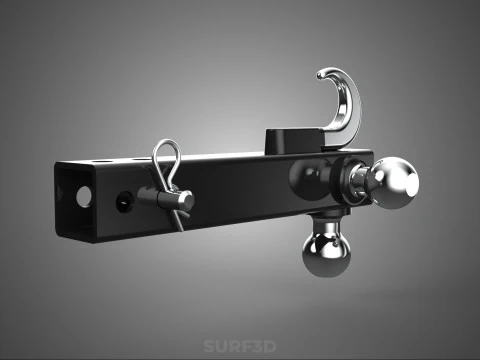 HOOK HITCH BALL MOUNT TRAILER SHANK RECEIVER DRAWBAR TOWING TOW 3D Model