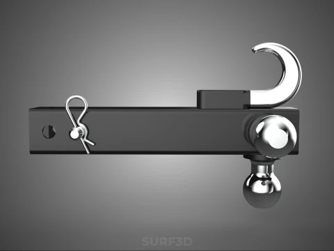 HOOK HITCH BALL MOUNT TRAILER SHANK RECEIVER DRAWBAR TOWING TOW 3D Model