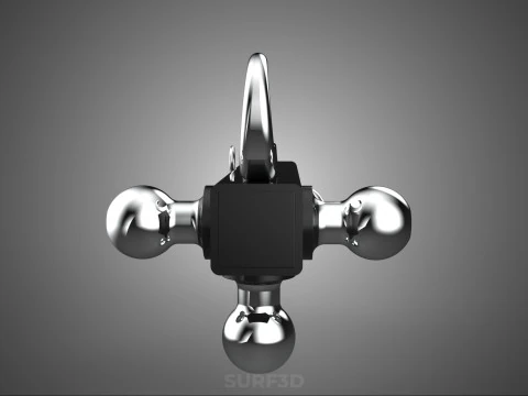 HOOK HITCH BALL MOUNT TRAILER SHANK RECEIVER DRAWBAR TOWING TOW 3D Model