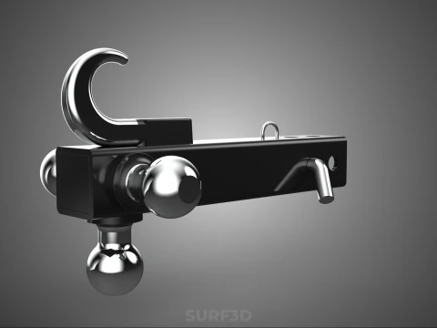 HOOK HITCH BALL MOUNT TRAILER SHANK RECEIVER DRAWBAR TOWING TOW 3D Model