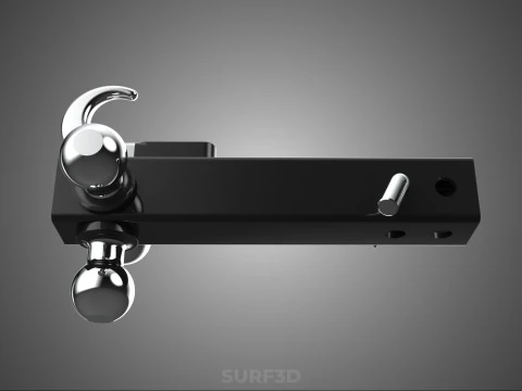 HOOK HITCH BALL MOUNT TRAILER SHANK RECEIVER DRAWBAR TOWING TOW 3D Model