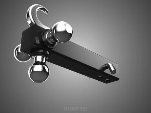 HOOK HITCH BALL MOUNT TRAILER SHANK RECEIVER DRAWBAR TOWING TOW 3D Model