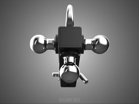 HOOK HITCH BALL MOUNT TRAILER SHANK RECEIVER DRAWBAR TOWING TOW 3D Model