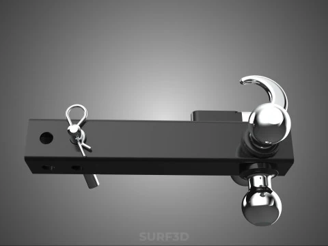 HOOK HITCH BALL MOUNT TRAILER SHANK RECEIVER DRAWBAR TOWING TOW 3D Model