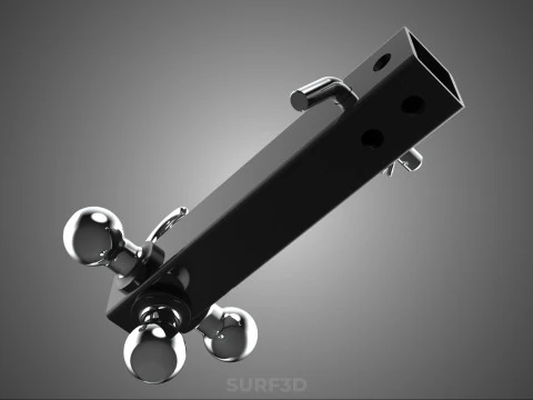 HOOK HITCH BALL MOUNT TRAILER SHANK RECEIVER DRAWBAR TOWING TOW 3D Model