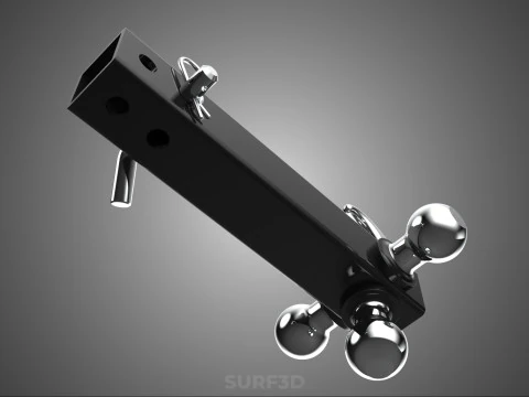 HOOK HITCH BALL MOUNT TRAILER SHANK RECEIVER DRAWBAR TOWING TOW 3D Model