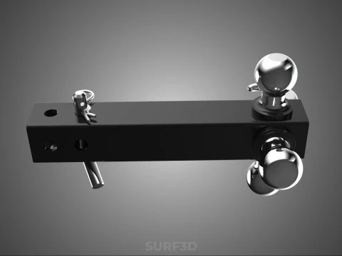 HOOK HITCH BALL MOUNT TRAILER SHANK RECEIVER DRAWBAR TOWING TOW 3D Model