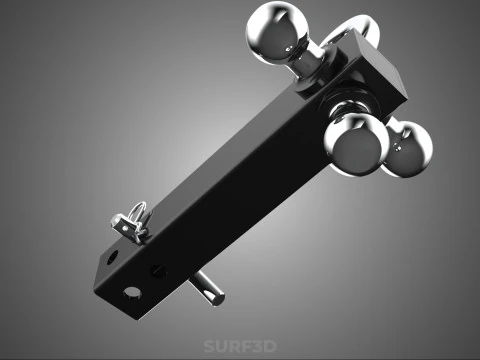 HOOK HITCH BALL MOUNT TRAILER SHANK RECEIVER DRAWBAR TOWING TOW 3D Model