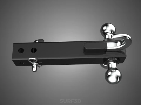 HOOK HITCH BALL MOUNT TRAILER SHANK RECEIVER DRAWBAR TOWING TOW 3D Model