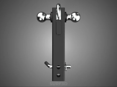HOOK HITCH BALL MOUNT TRAILER SHANK RECEIVER DRAWBAR TOWING TOW 3D Model