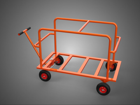 ZWARE INDUSTRI&Euml;LE WAGEN DOLLY TROLLEY AANHANGWAGEN PALLETPLATFORM 3D Model