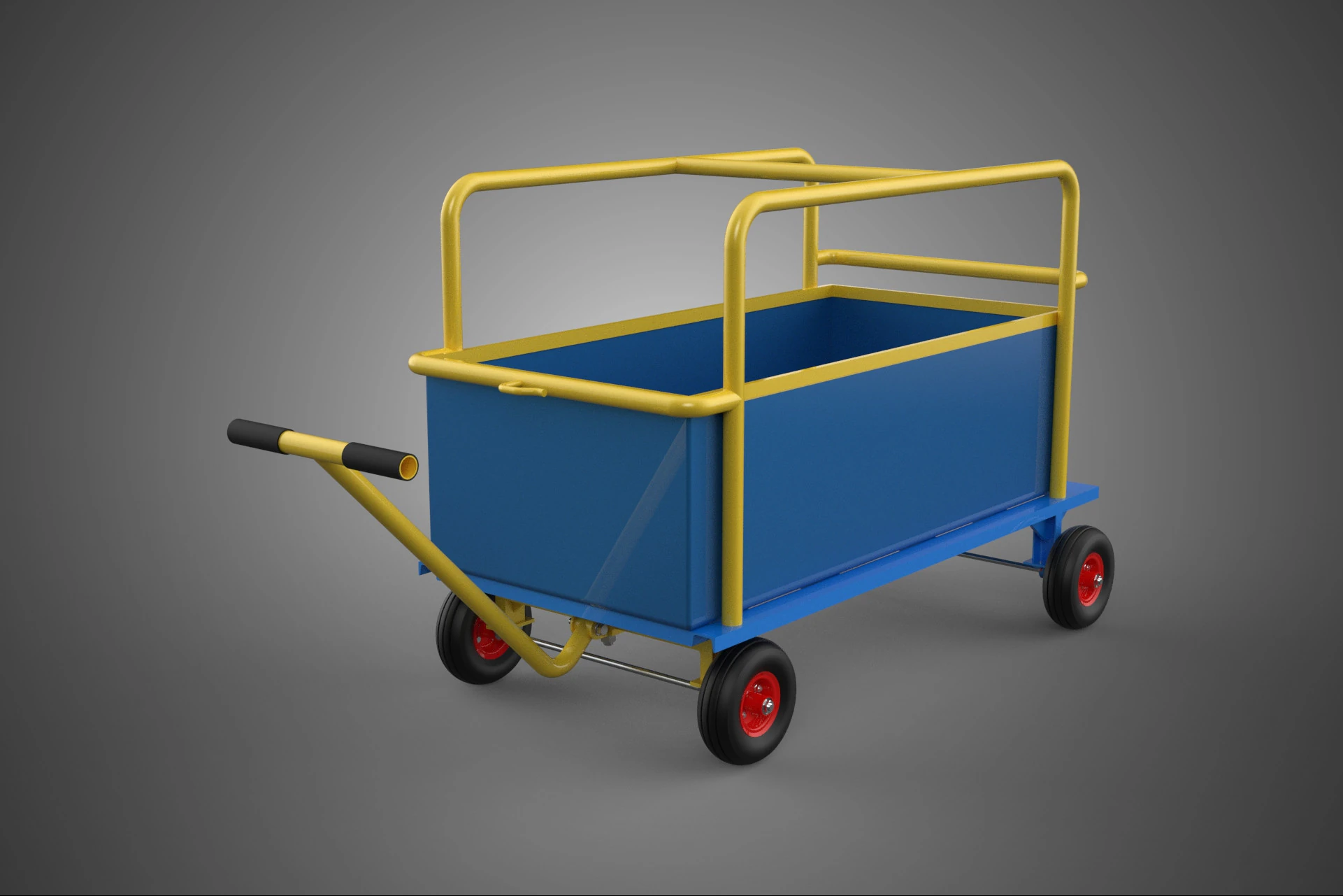 WAREHOUSE MATERIAL HANDLING TROLLEY CART TRANSPORT DOLLY WAGON 3D Model .c4d .max .obj .3ds .fbx .stl .blend