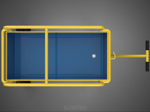 WAREHOUSE MATERIAL HANDLING TROLLEY CART TRANSPORT DOLLY WAGON 3D Model