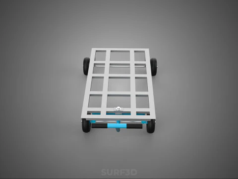 T-HANDLE SWIVEL STEERING FLATBED TROLLEY CART TRANSPORT PALLET 3D Model