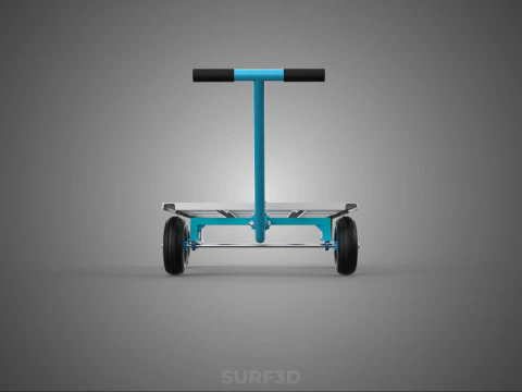 T-HANDLE SWIVEL STEERING FLATBED TROLLEY CART TRANSPORT PALLET 3D Model