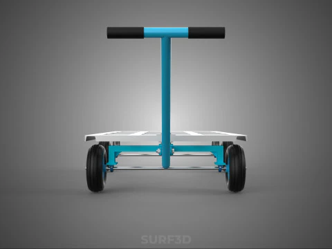 T-HANDLE SWIVEL STEERING FLATBED TROLLEY CART TRANSPORT PALLET 3D Model