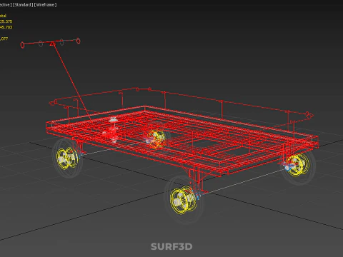 HAND MOVING TRUCK TROLLEY CART WHEEL PALLET DELIVERY LOAD JACK 3D Model