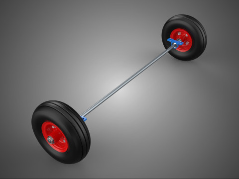 AXLE HUB BATANG POROS RODA BAN RIM KERANJANG TROLLEY BARROW BEARING 10 Model 3D