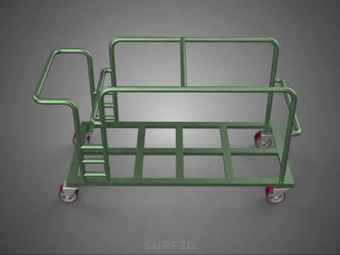 SWIVEL CASTER HAND TRUCK TROLLEY CART PALLET DELIVERY RACK FRAME 3D Model