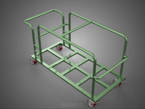 SWIVEL CASTER HAND TRUCK TROLLEY CART PALLET DELIVERY RACK FRAME 3D Model