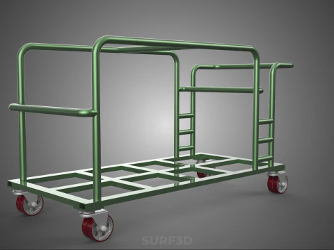 SWIVEL CASTER HAND TRUCK TROLLEY CART PALLET DELIVERY RACK FRAME 3D Model